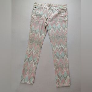 Hot Kiss Pastel Zigzag Skinny Jeans Size 12